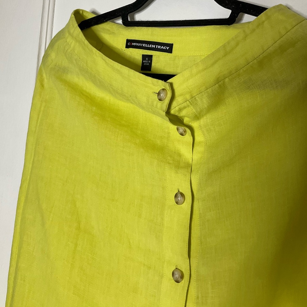 Ellen Tracy Yellow Button-Front Skirt - Picture 3 of 3